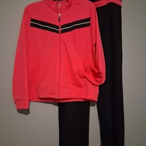 be inspired Pink and Black Zip-Up Tracksuit